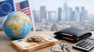 Personne analysant un budget face à l’impact des politiques économiques mondiales.